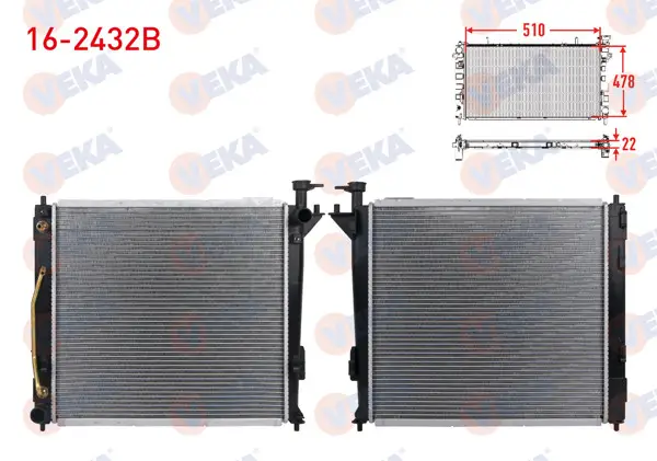 Su Radyatörü Brazing Kia Sorento II (Xm) 2.0 CRDI-2.2 CRDI A-T 2009-2015