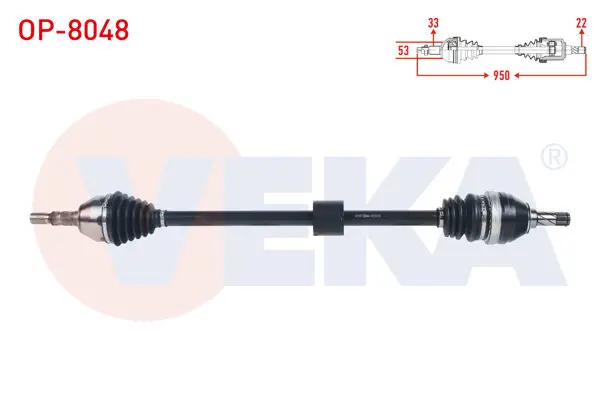 Komple Aks Sağ On Uzunluk 950mm Opel Astra H 1.7 CDTI M-T 2004-2010 / Zafira B 1.8 M-T 2005-2011