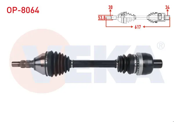 Komple Aks Sağ On Uzunluk 617mm Opel Vectra C 1.9 CDTI M-T (M32 Snz) 2002-2008