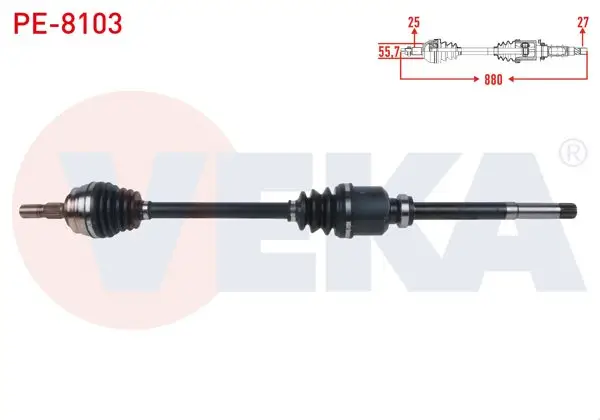 Komple Aks Sağ On Uzunluk 880mm Peugeot 208 II 1.2 M-T 6 Vites 2019-/ Opel Corsa F 1.2-1.5 D M-T 6 Vites 2019 -