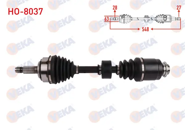 Komple Aks Sağ On Uzunluk 548mm Honda Accord VII (Cl) 2.0 16V 2003-2008