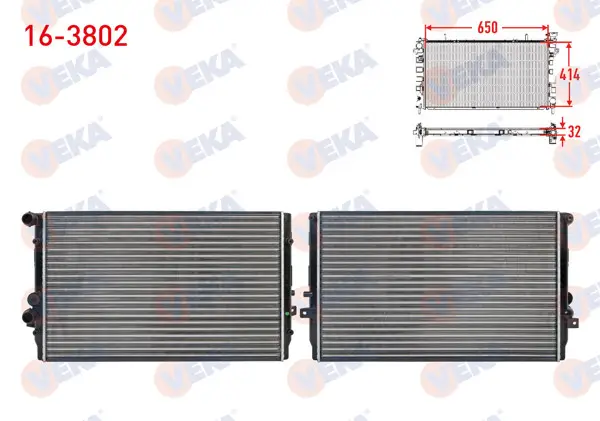 Su Radyatörü Mekanik Seat Leon (1M1) 1.9 TDI 1999-2006 / Toledo II (1M2) 1.9 TDI 1999-2006 / VW Bora (1J2) 1.9 TDI 1998-2005 / Golf IV (1J1) 1.9 TDI 1997-2005