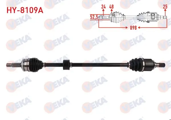 Komple Aks Sağ On ABS li 48 Dıs Uzunluk 898mm Hyundai i10 (Ia) 1.2 A-T 2013 -