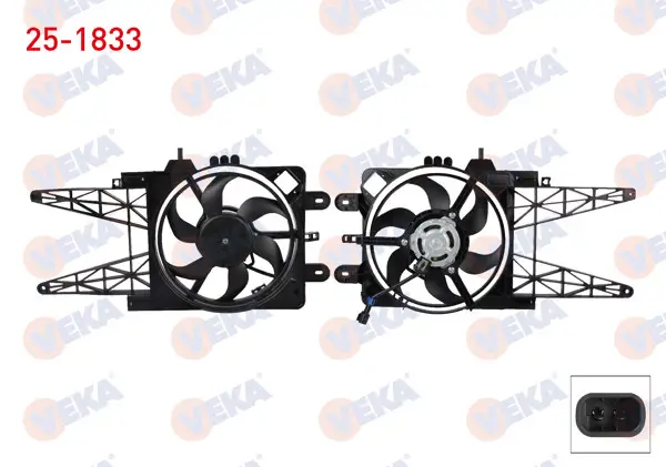 Fan Motoru (Su + Klima) Davlumbazlı Tekli Fanlı (Kablolu) Fiat Punto 1.2 Ac + 1999-2012