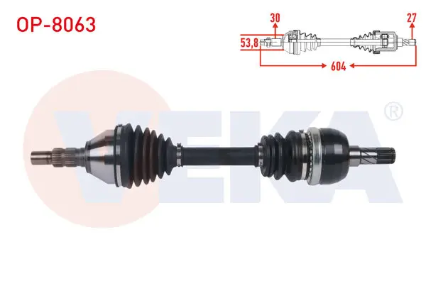 Komple Aks Sol Ön Uzunluk 604mm Opel Vectra C 1.9 CDTI M-T (M32 Snz) 2002-2008