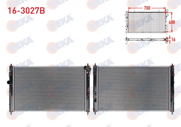 Su Radyatörü Brazing Mitsubishi Asx (Ga,W) 1.6İ 16V A-T / M-T 2010-/ Lancer VIII 1.6İ M-T-1.8İ A-T / M-T 2008 -