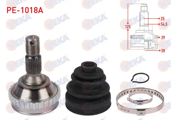 Aks Kafası Sol-Sağ On Dıs ABS li 29 Dıs Uzunluk 125mm Peugeot 306 (7B,N3,N5) 1.4İ 1993-2002