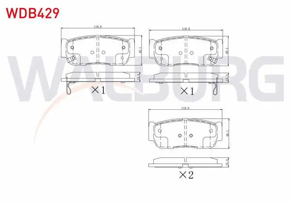 Fren Balata Arka Ikazlı Hyundai Santa Fe (Cm) 2.2 CRDI 2006-2012 / Santa Fe (Cm) 2.7İ V6 2006-2012 / Ssangyong Kyron 2.0 Xdı 4Wd 2005-2011 / Rodıus I 2.7 Xdı 4Wd 2005-2013