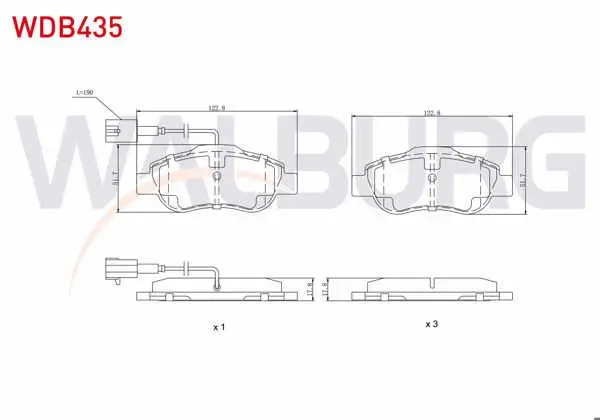 Fren Balata Ön Fişli Fiat Fiorino 1.3 Mjt 2007-/ Linea 1.3 Mjt 2007-/ Linea 1.4 2007-/ Doblo 1.3 Mjt 2001-2010 / G.Punto 1.3 Mjt 2005-2012 / Citroen Nemo 1.4 HDI 2007-/ Ford Ka 1.2İ 2008 -