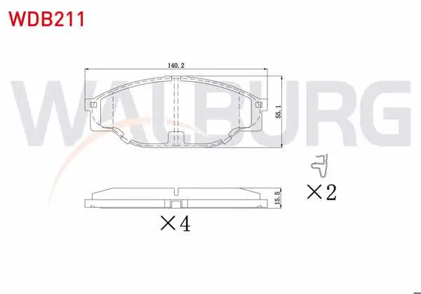 Fren Balata Ön Toyota Hı-Lux Pick Up (_N_) 2.5 D-4D 1983-2005 / Hı-Lux Pick Up (_N_) 2.5 2.4 D 1983-2005 / Hı-Ace III (_H10_) 2.0 1989-1995 / Hı-Ace III (_H10_) 2.4 D 1989-1995