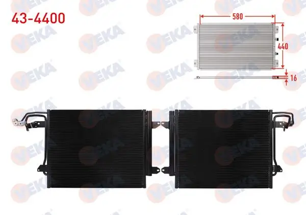 Klima Radyatörü Volkswagen Caddy III (2Ka,2Kh,2Ca,2Ch) 1.9 TDI M-T 2004-2010