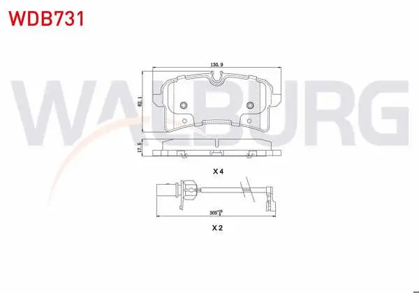 Fren Balata Arka Fişli Audi A8 (4H_) 3.0 TDI 2009-/ 3.0 TFSI 2009-/ 4.2 TDI 2009-/ 2.0 TFSI 2009-/ 4.0 TFSI 2009-/ 4.2 FSI 2009 -