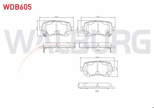 Fren Balata Arka Ikazlı Fiat Freemont (Jf) 2.0 Mjt 170 Hp 2011-/ Chrysler G.Voyager 3.3İ 2008-/ Jeep Wrangler III 2.8 CRDI 2007-/ Dodge Nitro 2.8 Crd 2007-/ Dodge Journey 2.0 Crd 2008 -