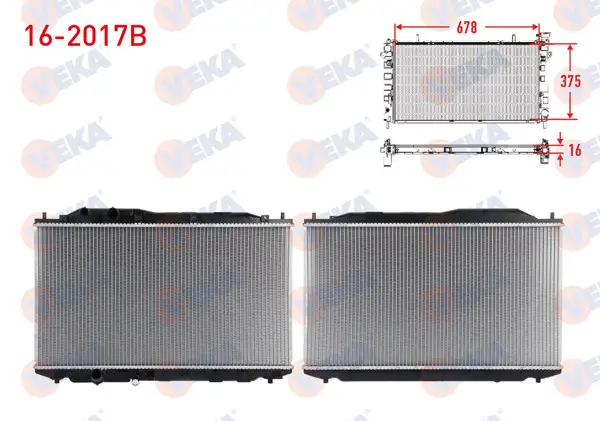 Su Radyatörü (Alt Boru Segmanlı) Brazing Honda Civic VIII 1.6 M-T Ac + /-2005-2012