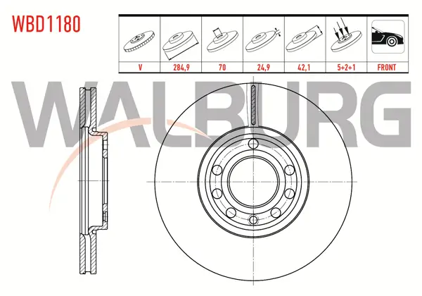 Fren Diski Ön Havalı 5 Bjn 284,7X24,9X70x42,1 Opel Vectra C 1.6 16V 2002-2008 / Vectra C 1.8 16V 2002-2008 / Vectra C 1.9 CDTI 2002-2008 / Vectra C 2.2 16V 2002-2008 /