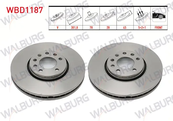 Fren Diski Ön Havalı 5 Bjn 301,8X28x70x45 Opel Vectra C 1.8 16V 2002-2008 / Vectra C 1.9 CDTI 2002-2002 / Vectra C 1.6 16V 2002-2002 / Sıgnum 1.8İ 2003-