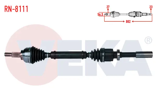 Komple Aks Sağ On Renault Laguna II (Bg0 / 1) 1.8İ 16V 5 Vites M-T Jr5 Şanzıman Uzunluk 802mm 2001-2007