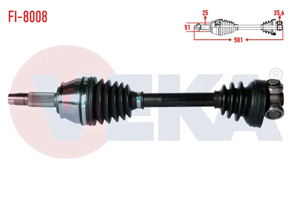 Komple Aks Sol Ön Fiat Doblo (119,223) 1.3 Mjt Uzunluk 501 mm 2001-2010