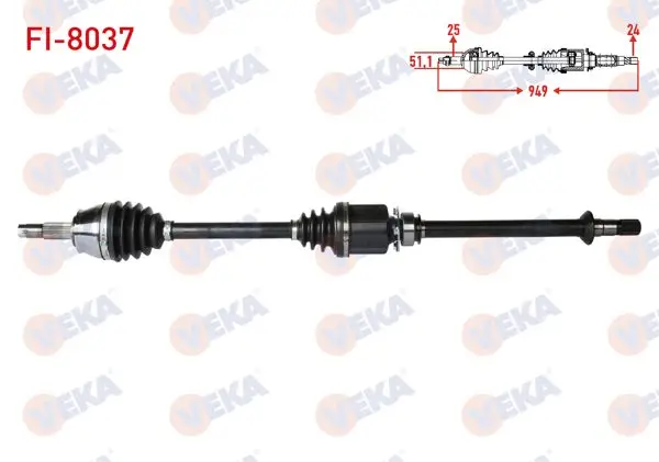 Komple Aks Sağ On Fiat Linea (323) 1.3 Mjt 90 Hp Uzunluk 949mm 2007 -