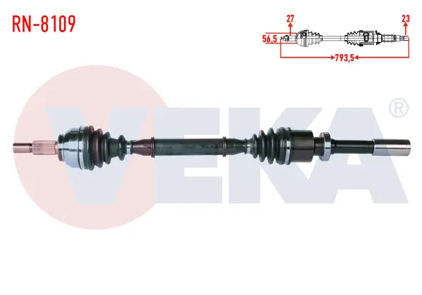 Komple Aks Sağ On Renault Laguna II (Bg0 / 1) 1.6İ 16V M-T Jh3 Şanzıman Uzunluk 793,5mm 2001-2007