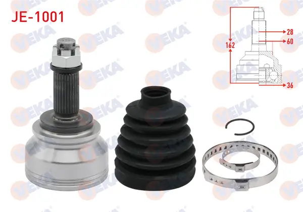 Aks Kafası Sol-Sağ On Dıs 28X36x60 Uzunluk 162mm Jeep Compass 2.0 CRDI 2006-/ Patrıot 2.0 CRDI 2007 -