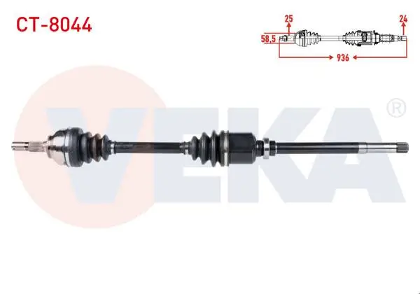 Komple Aks Sağ On Citroen C5 II (Rc) 1.6 HDI M-T Uzunluk 936mm 2004-2008