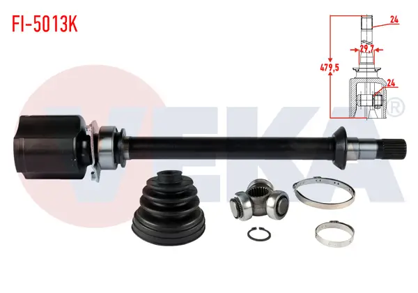 Aks Kafası Sağ On Ic Fiat Linea (323) 1.3 Mjt 24X24x29.7 Uzunluk 479,5 mm 2007 -