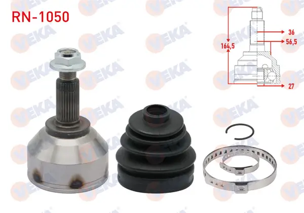 Aks Kafası Sol-Sağ On Dıs Renault Traffic II (Fl) 2.0 DCI 27X36x56,50 Uzunluk 164,50mm 2001-2014
