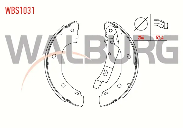 Fren Pabuç Balata Arka Fiat Ducato 2.3 JTD Levyelı 254X57,4 mm 2002-2006 / Ducato 2.8 JTD 2002-2006 / Boxer II 2.2 HDI 2002-2006 / Boxer I 2.5 TDI 1994-2002 / Jumper I 2.5 TDI 1994-2002