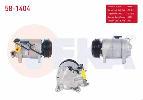 Klima Kompresörü 6Pk 110mm BMW 2 Serisi (F45) 216D 2014-/ 5 Serisi (F10) 520 D 2010-/ X1 (F48) 2.0D 2014-/ X3 (F25) Xdrive 2.0D 2010 -