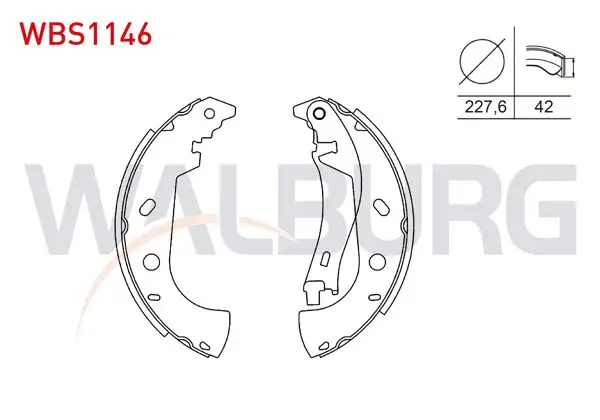 Fren Pabuç Balata Arka Levyelı 227,6X42 Fiat Marea Weekend 1.6 16V-2.0 20V 1999-2007 / Palio Weekend 1.2-1.4-1.6 1996-2005