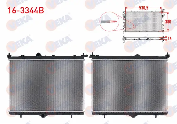 Su Radyatörü Brazing 1.2 Puretech-1.5 Bluehdı Peugeot 2008 2015-/ 208 2018-/ Citroen C4 III 2020-/ Ds 3 Crossback 2018-/ Opel Corsa F 2019 -