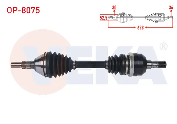 Komple Aks Sol Ön Uzunluk 628mm Opel Vectra C 2.0 Dtı 2002-2008