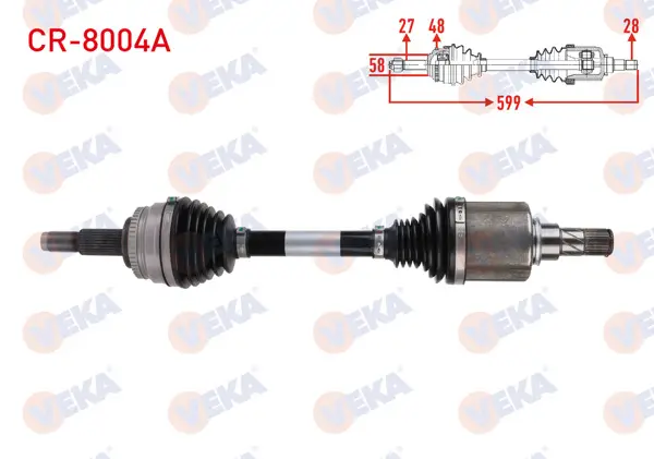 Komple Aks Sol Ön ABS li 48 Dıs Uzunluk 599mm Chery Tıggo 7 Pro