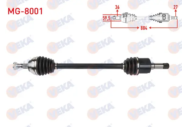 Komple Aks Sağ On Uzunluk 884mm Mg Zs 2021 -