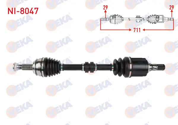 Komple Aks Sol Ön Uzunluk 711mm Nissan X-Traıl (T33) 2022 -