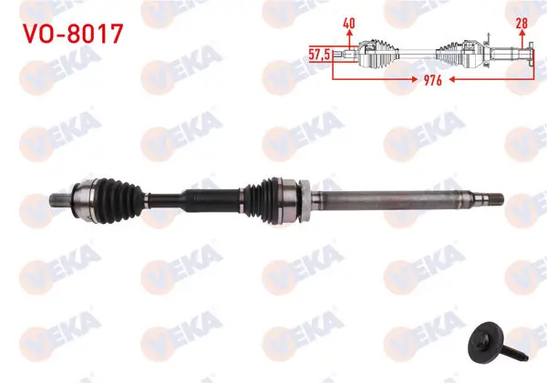 Komple Aks Sağ On Uzunluk 976mm Volvo Xc60 D3-D4-T5-T6 A-T 2015 -