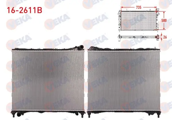 Su Radyatörü Brazing Land Rover Range Rover IV (L405) 3.0 Sdv6-5.0 Scv8 A-T 2012-/ Range Rover Sport II (L494) 3.0 Sdv6-5.0 Scv8 A-T 2012 -