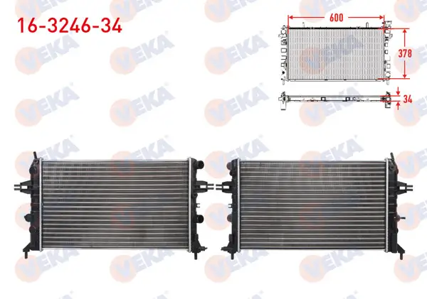 Su Radyatörü Mekanik 34mm Opel Astra G (F69) 1.2 16V M-T Ac + 1998-2005