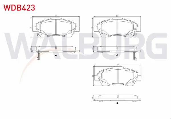 Fren Balata Ön Ikazlı Toyota Avensis (T25) 1.6 Vvt-I 2003-2008 / Toyota Avensis (T25) 1.8 2003-2008 / Toyota Avensis (T25) 2.0 D-4D 2003-2008