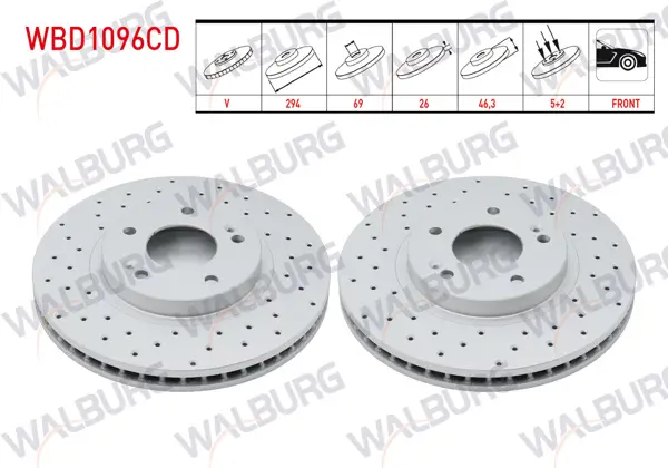 Fren Diski Ön Havalı Kaplamalı Performans Delikli 5 Bjn 294X26x69x46,3 Hyundai Santa Fe (Sm) 2.0 CRDI 2001-2006 / Santa Fe (Sm) 2.0İ 2001-2006 / Santa Fe (Sm) 2.4İ 16V 2001-2006 / Santa Fe 2.7İ V6 01-06