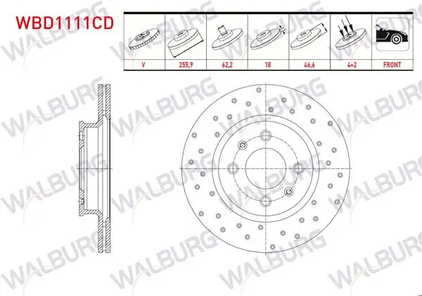 Fren Diski Ön Havalı Kaplamalı Performans Delikli 4 Bjn 255,9X18x62,2X46,6 Hyundai i20 (Pb, Pbt) 1.2İ 2008-2015 / i20 (Pb, Pbt) 1.4 CRDI 2008-2015 / i20 (Pb, Pbt) 1.4İ 2008-2015 / i20 (Pb, Pbt) 1.6 08-15