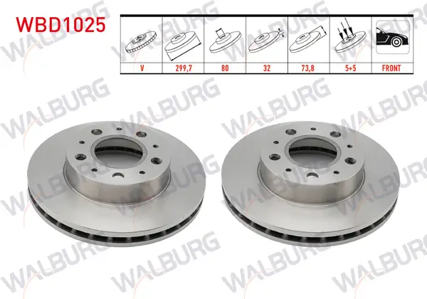 Fren Diski Ön Havalı 5 Bjn 299,7X32x80x73,6 Fiat Ducato 2006-2014 / Peugeot Boxer 2006-2014 / Citroen Jumper 2006-2014 / Karsan Jest 2012-