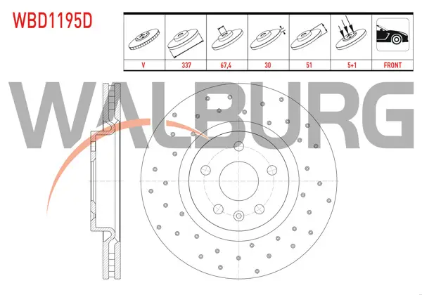 Fren Diski Ön Havalı Performans Delikli 5 Bjn 337X30x67,4X51 Opel Insignia 1.6-1.6 T-2.0 CDTI-2.0 T 18 Jant 2008-