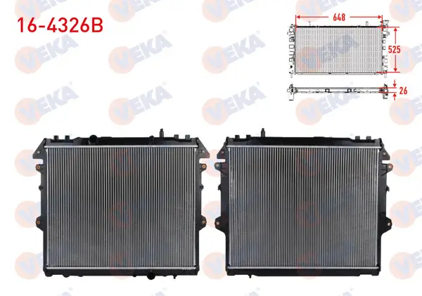 Su Radyatörü Brazing Toyota Hı-Lux (Vıgo) Pick Up (Tgn1_, Ggn2_, Ggn1_, Kun2_, Kun1_) 2.5 D-4D M-T 2005-2011