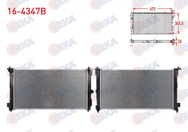 Su Radyatörü Brazing (Uzun Tip) Toyota Corolla 1.2 T 2019-/ 1.5 Vvt-I 2020-/ C-Hr (_X1_) 1.2 T 2016 -