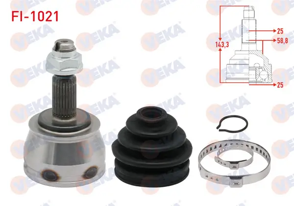 Aks Kafası Sol-Sağ On Dıs 25X25x59 Uzunluk 142mm Fiat Marea 2.0İ 1996-2007 / Brava 2.0İ Hgt 20V 1995-2002 / Bravo 2.0İ 20V Hgt 1995-2004 / Stilo 1.9 JTD 2001-2010 / Alfa Romeo 156 1.6 Ts-2.0 Ts 1997-2005