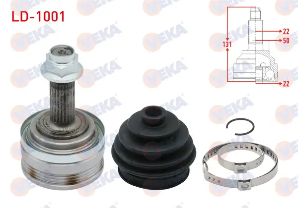 Aks Kafası Sol-Sağ On Dıs 22X22x50 Uzunluk 131 mm Lada Samara 1500 1986-1994 / Vega 1.5 2000 -