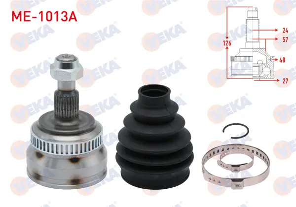 Aks Kafası Sol-Sağ Dıs Mercedes A Serisi (W168) A 190 M-T ABS li 48 Dıs 24X27x57 Uzunluk 126 mm 1997-2004