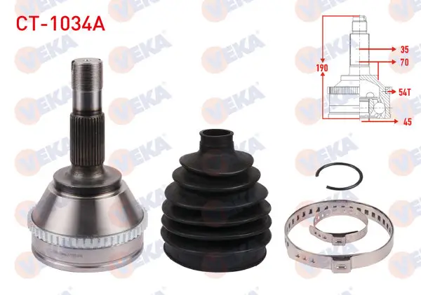 Aks Kafası Sol-Sağ On Dıs Fiat Ducato (230) 2.5 TDI 18Q ABS li 54 Dıs 16 Jant 35X45x70 Uzunluk 190 mm 1994-2002